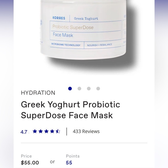 NIB korres Greek Yogurt Probiotic SuperDose Face Mask $58 insane deal - Picture 3 of 7